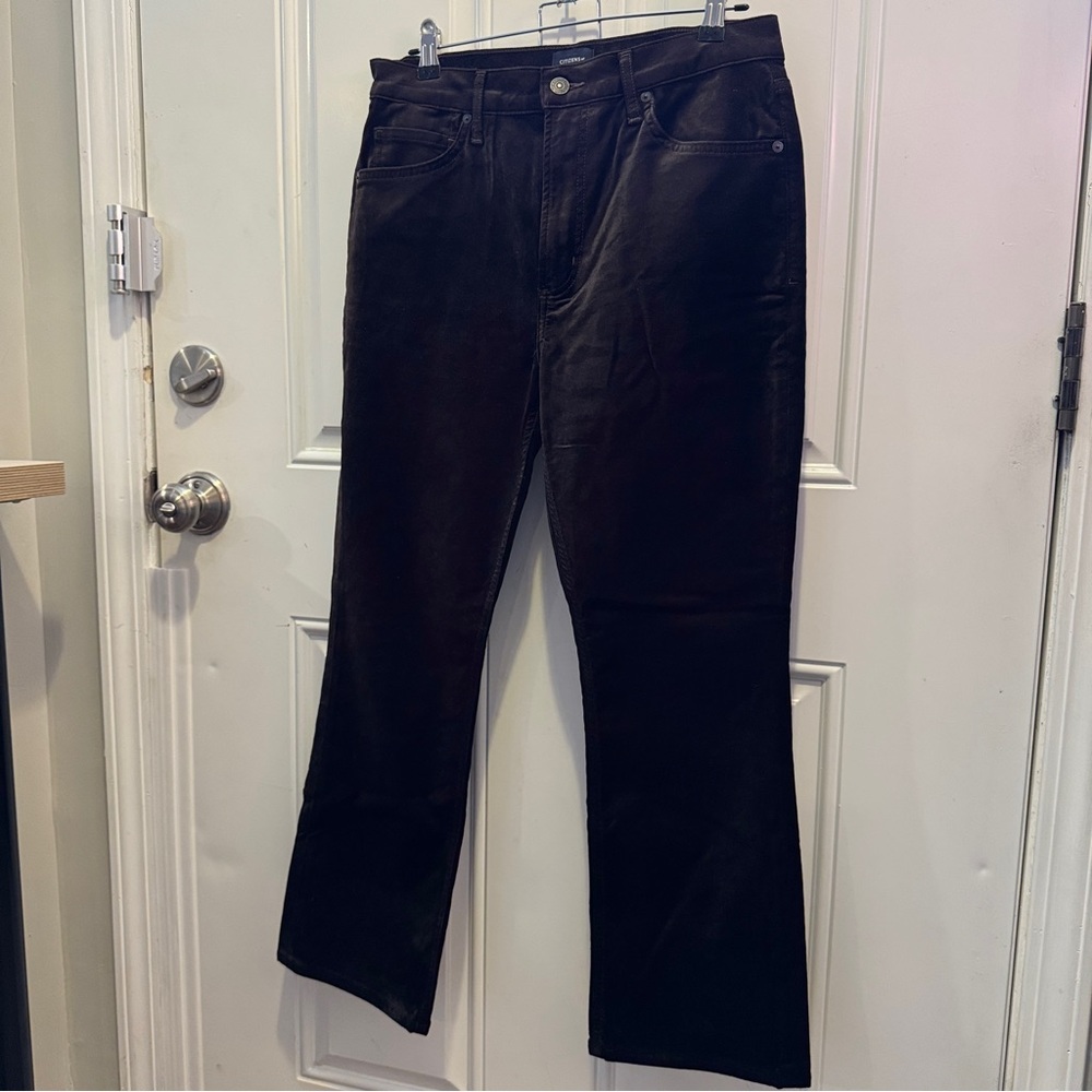 Citizens Of Humanity Isola Corduroy Boot Cut Plush Velvet Black Brown $248.00